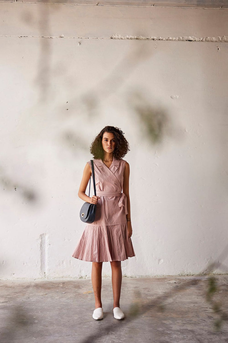 Cherry Blossom Dress poplin Dresses by Khara Kapas in pink for women in Singapore