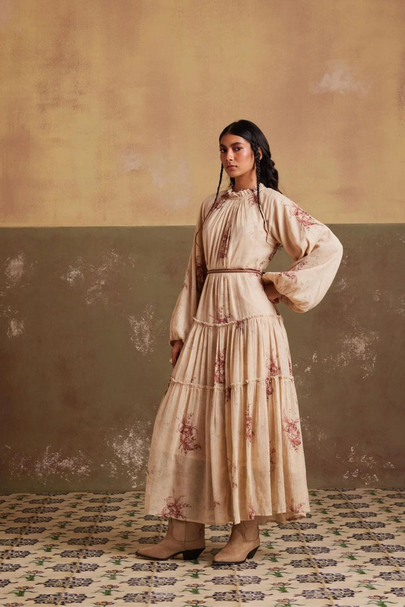 Ezra Dress-Peony print cotton by CORD for women in Singapore