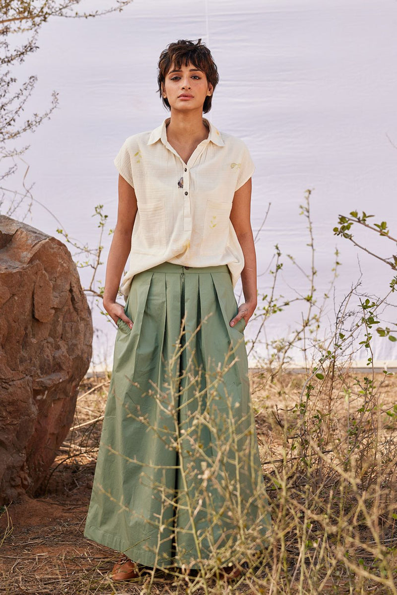 Swiss shirt by Khara Kapas in white for women in Singapore