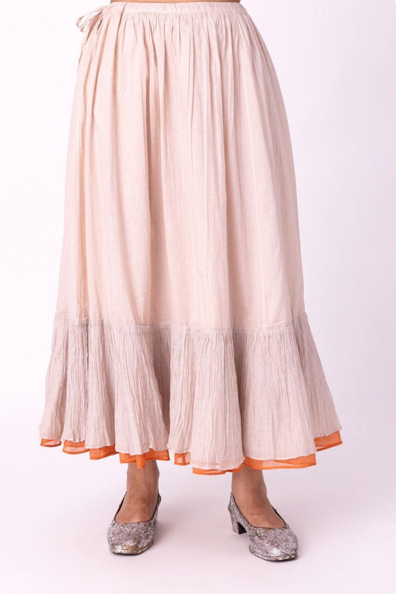 Ghagri Skirt chanderi lehenga sets by Shades of India in beige for women in Singapore