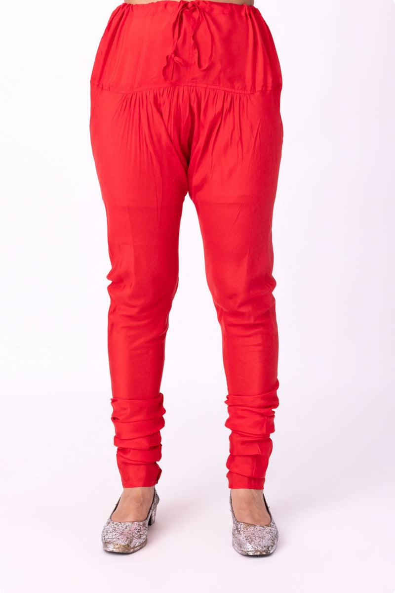 Chunat Churidaar silk pyjama/salwar by Shades of India in red for women in Singapore