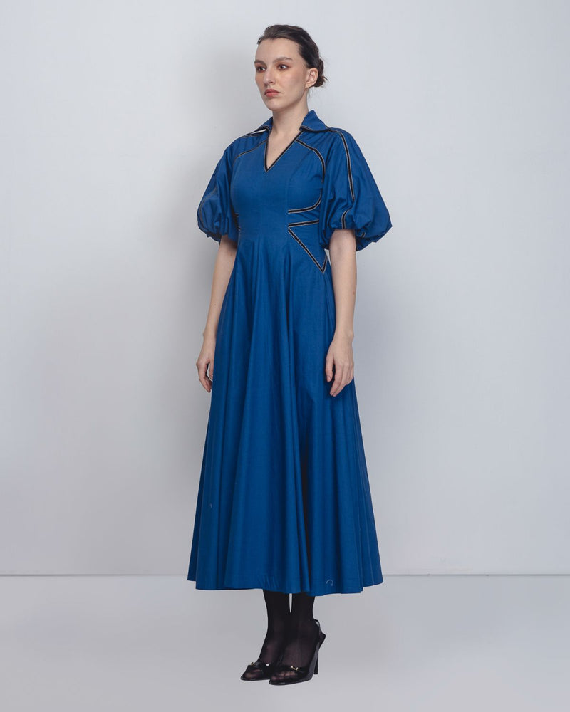 Ventana Dress - Cobalt cotton Buy Ventana Dress - Cobalt from C&W | Dresses for Women by Leh Studios for women in Singapore