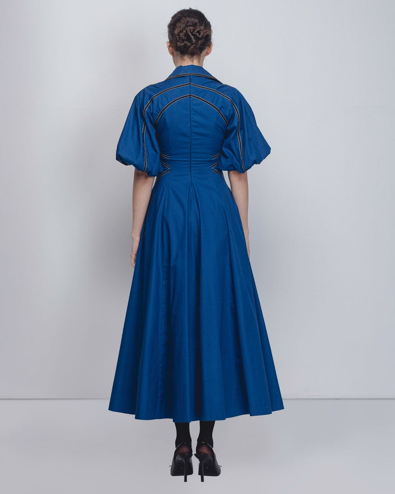 Ventana Dress - Cobalt cotton Buy Ventana Dress - Cobalt from C&W | Dresses for Women by Leh Studios for women in Singapore