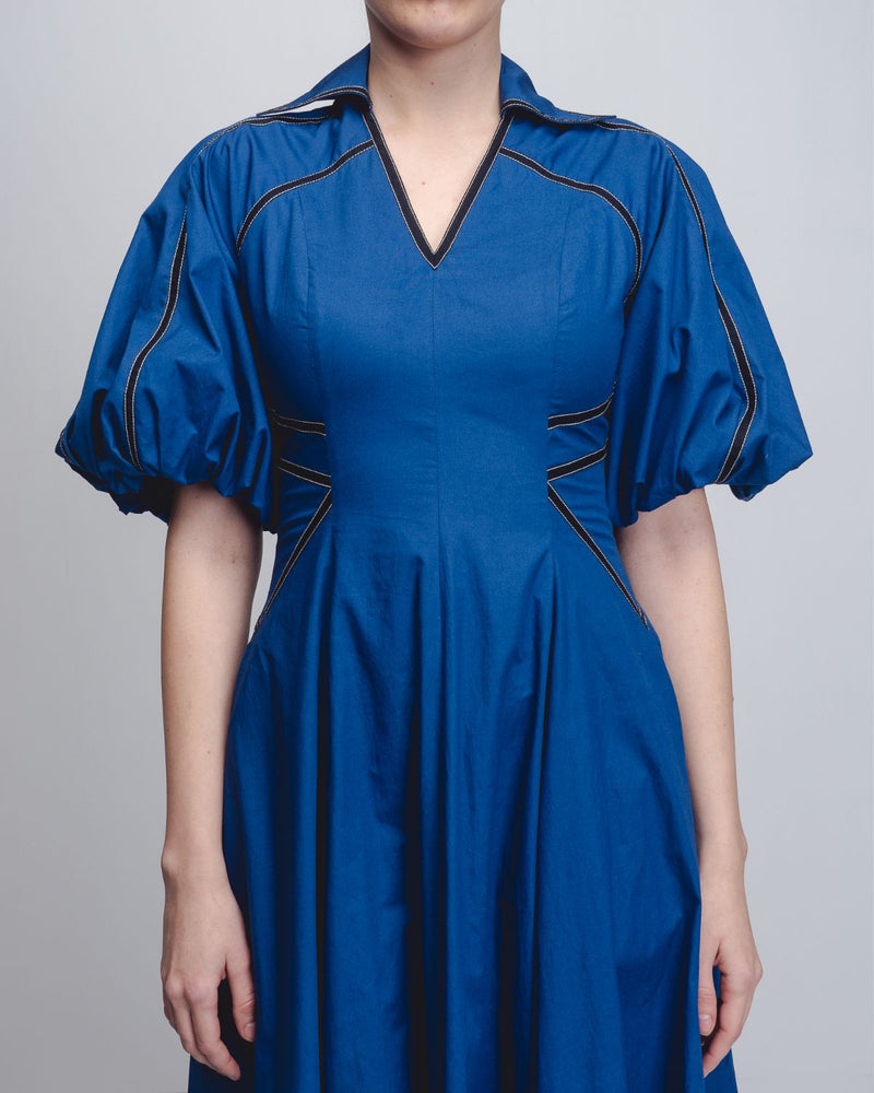 Ventana Dress - Cobalt cotton Buy Ventana Dress - Cobalt from C&W | Dresses for Women by Leh Studios for women in Singapore