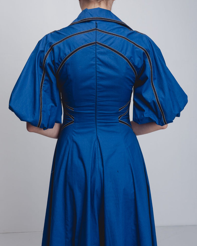 Ventana Dress - Cobalt cotton Buy Ventana Dress - Cobalt from C&W | Dresses for Women by Leh Studios for women in Singapore
