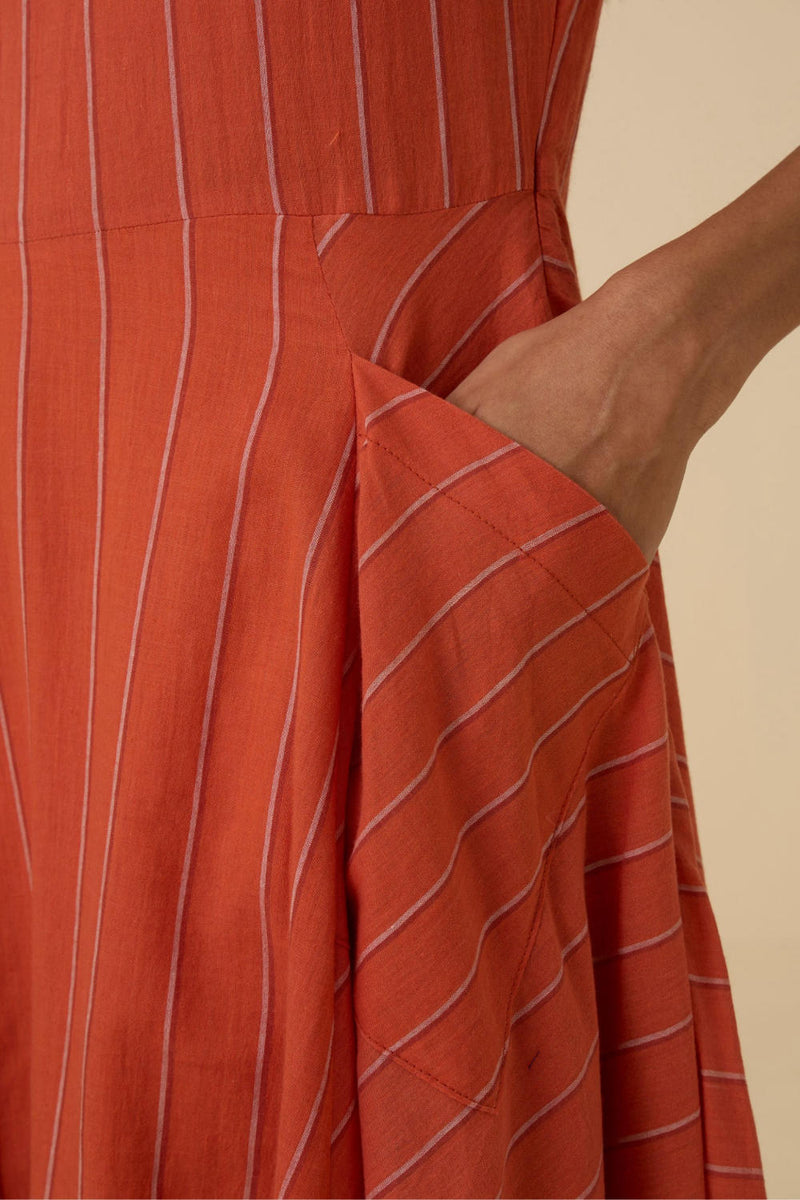Valentino Orange Cotton Midi Dress cotton by The Summer House in orange color for women in Singapore