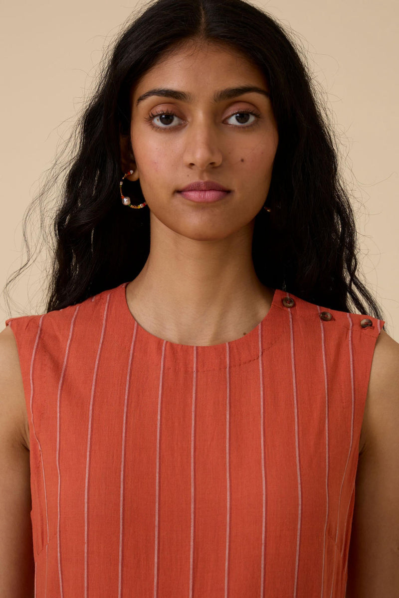 Valentino Orange Cotton Midi Dress cotton by The Summer House in orange color for women in Singapore