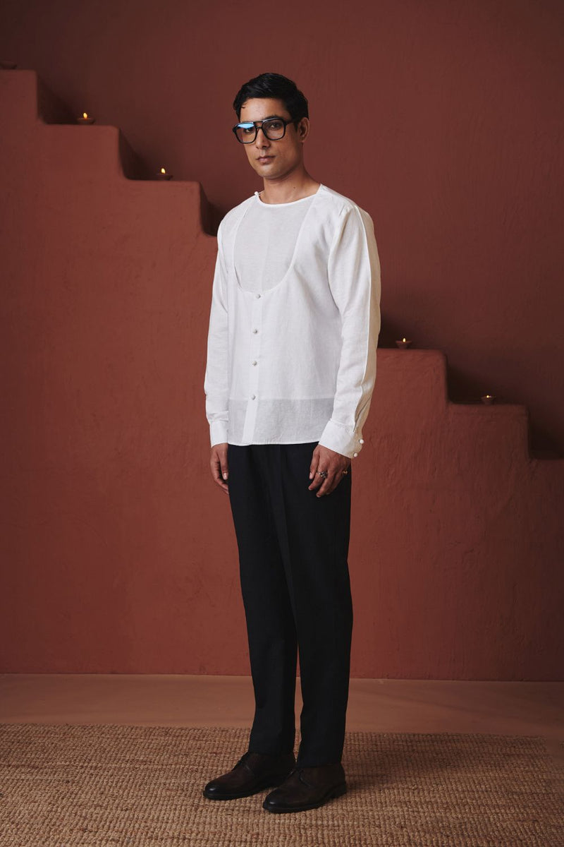 Vanilla Co Linen Men's Angrakha Shirt