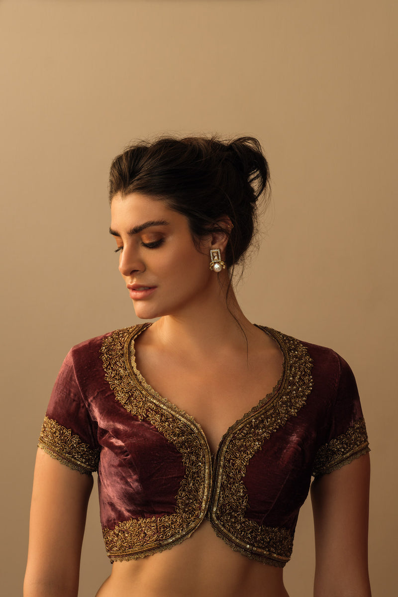 Velvet koti old rose and gold Buy Velvet koti old rose and gold from C&W | for Women by Mallika Mathur for women in Singapore
