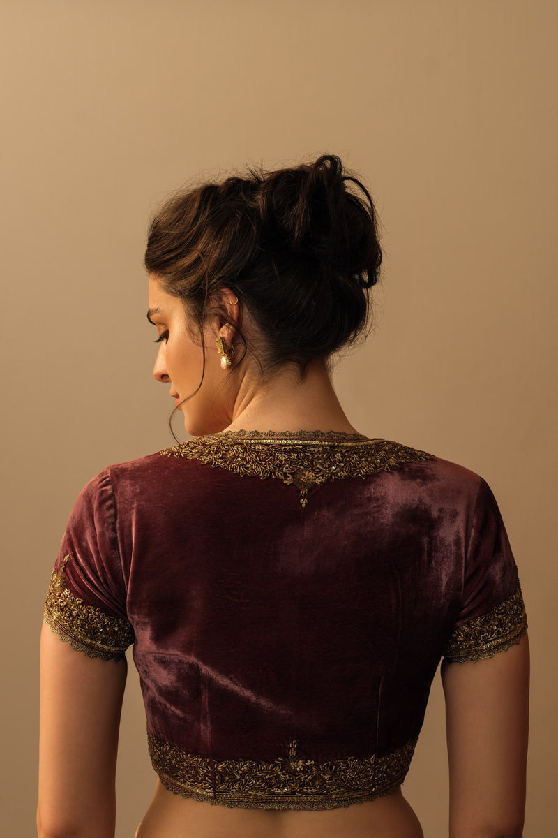 Velvet koti old rose and gold Buy Velvet koti old rose and gold from C&W | for Women by Mallika Mathur for women in Singapore