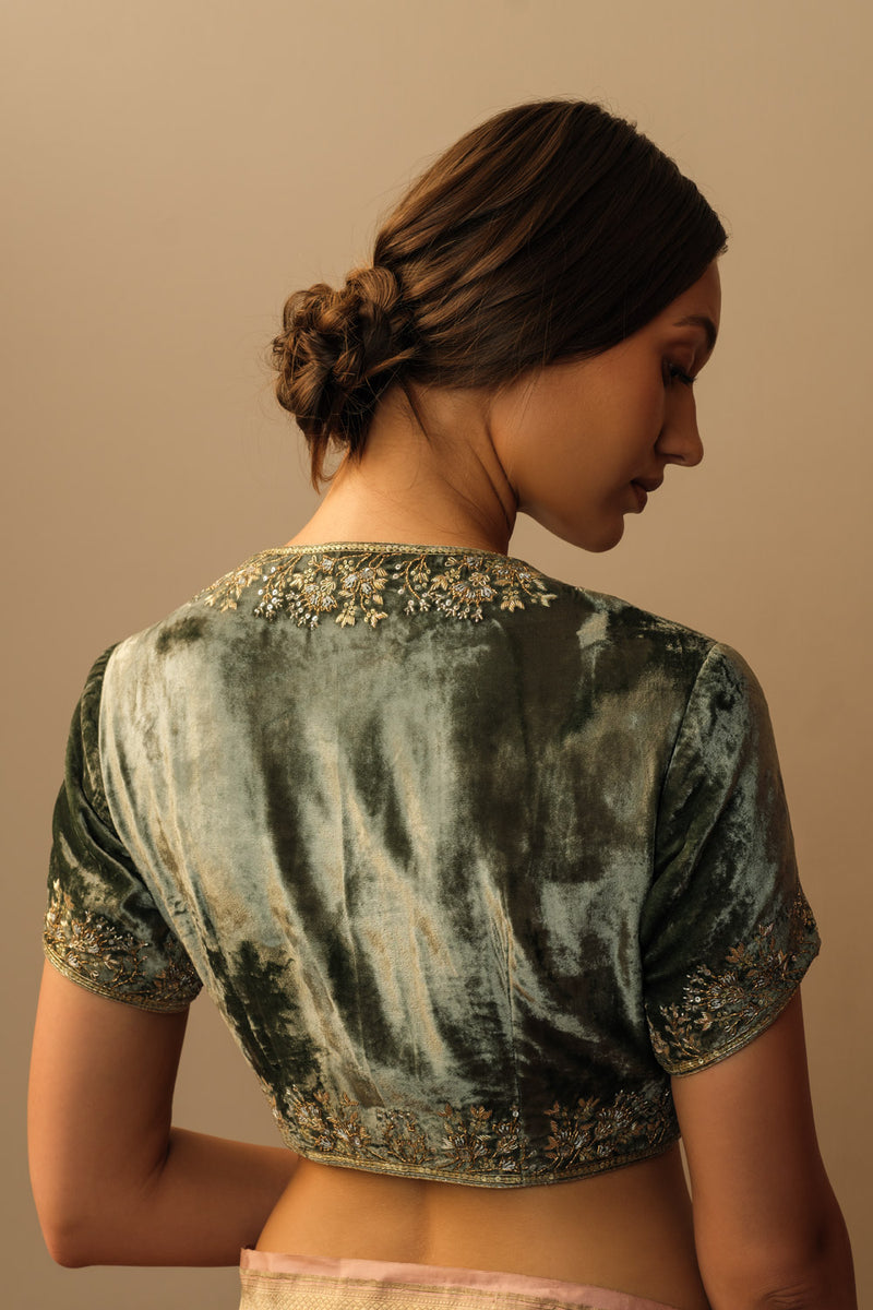 Velvet koti silver aquamarine Buy Velvet koti silver aquamarine from C&W | for Women by Mallika Mathur for women in Singapore