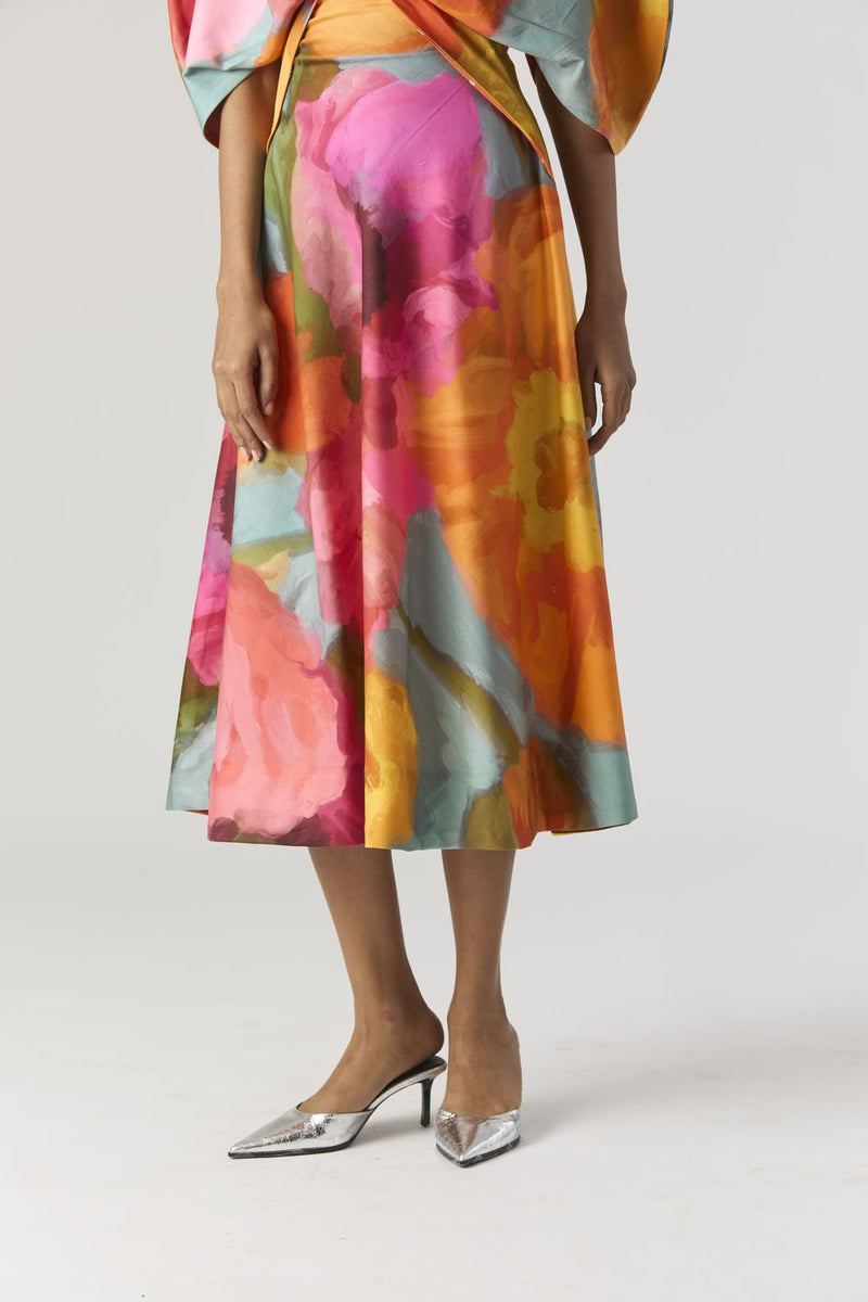 VERONICA FRONT KNOTTED DRESS satin by Yam in multi color for women in Singapore
