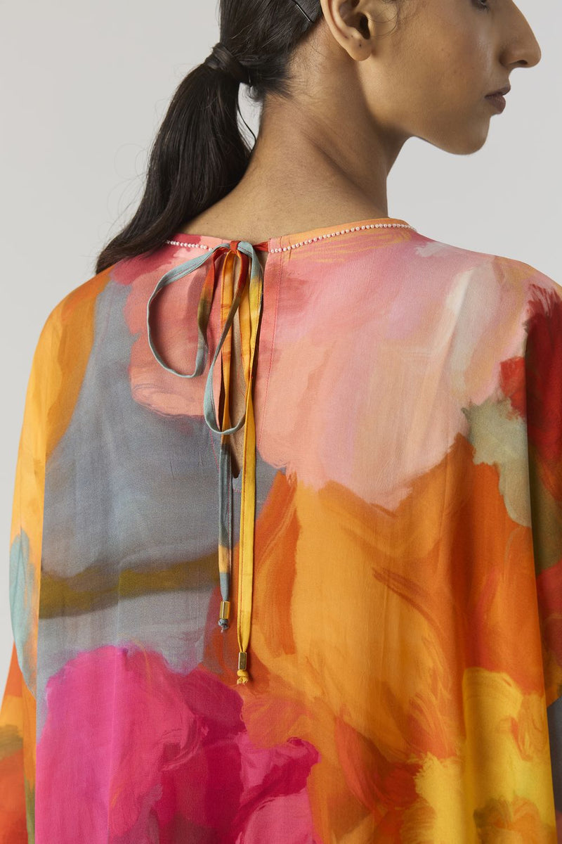 VERONICA KAFTAN SET silk by Yam in multi color for women in Singapore