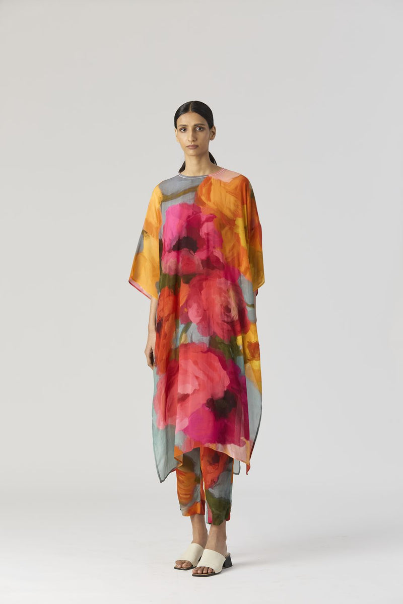 VERONICA KAFTAN SET silk by Yam in multi color for women in Singapore
