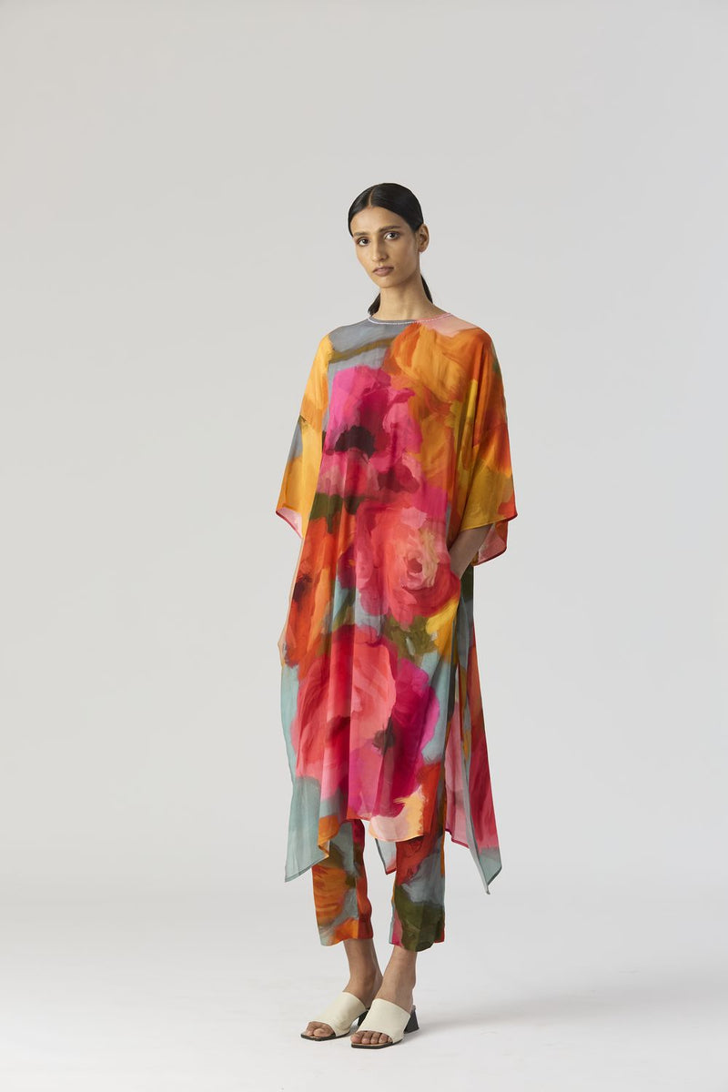 VERONICA KAFTAN SET silk by Yam in multi color for women in Singapore