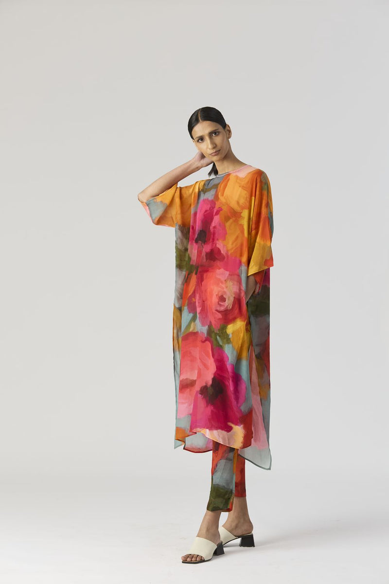 VERONICA KAFTAN SET silk by Yam in multi color for women in Singapore