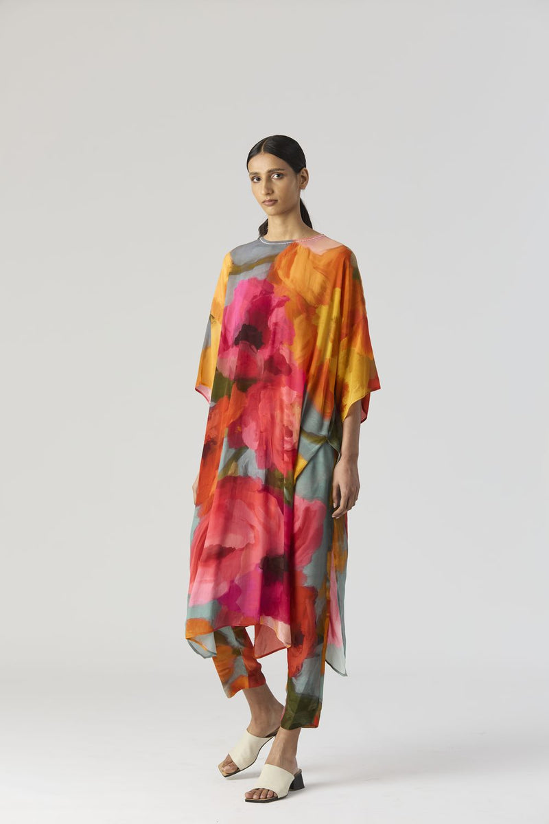 VERONICA KAFTAN SET silk by Yam in multi color for women in Singapore