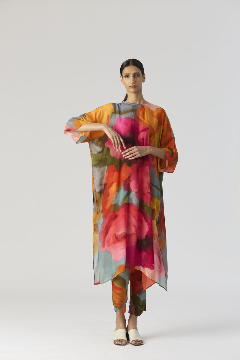 VERONICA KAFTAN SET silk by Yam in multi color for women in Singapore