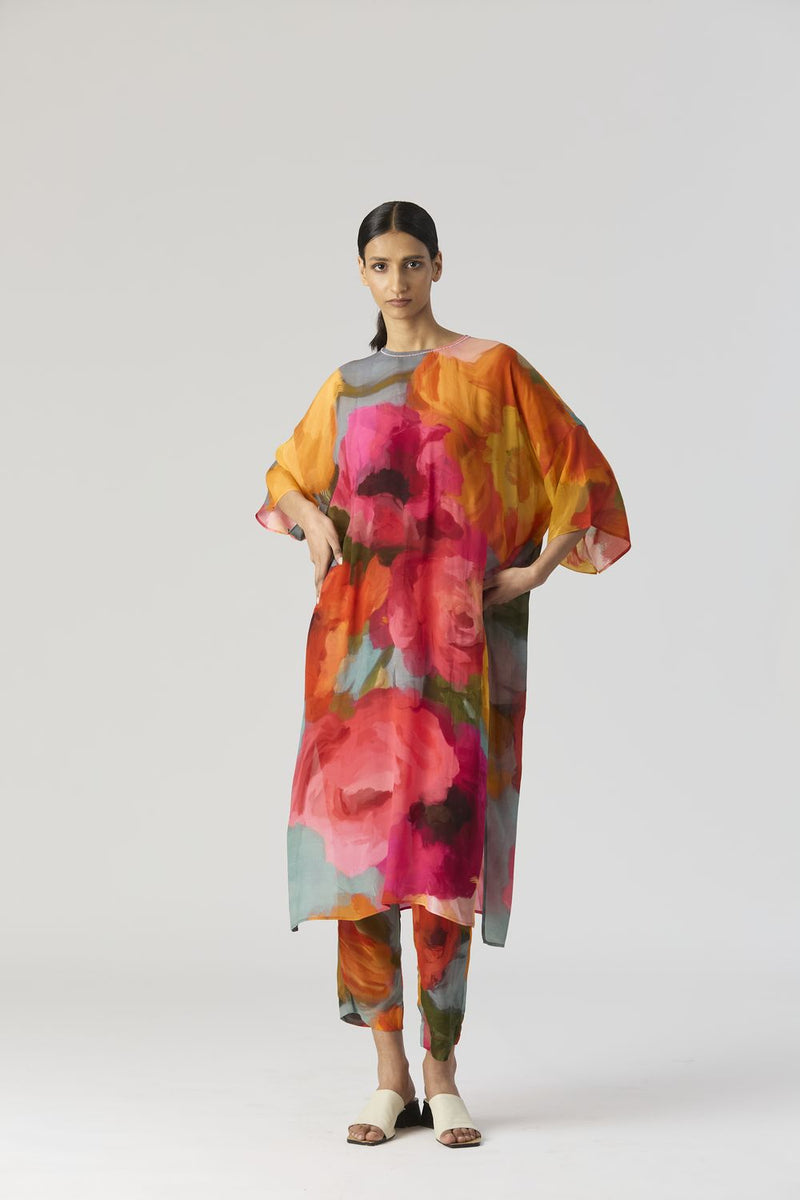 VERONICA KAFTAN SET silk by Yam in multi color for women in Singapore