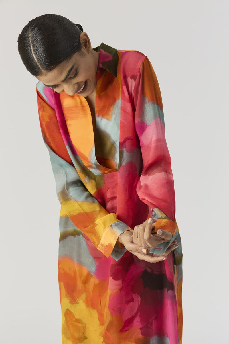 VERONICA LONG KURTA SET mul by Yam in multi color for women in Singapore