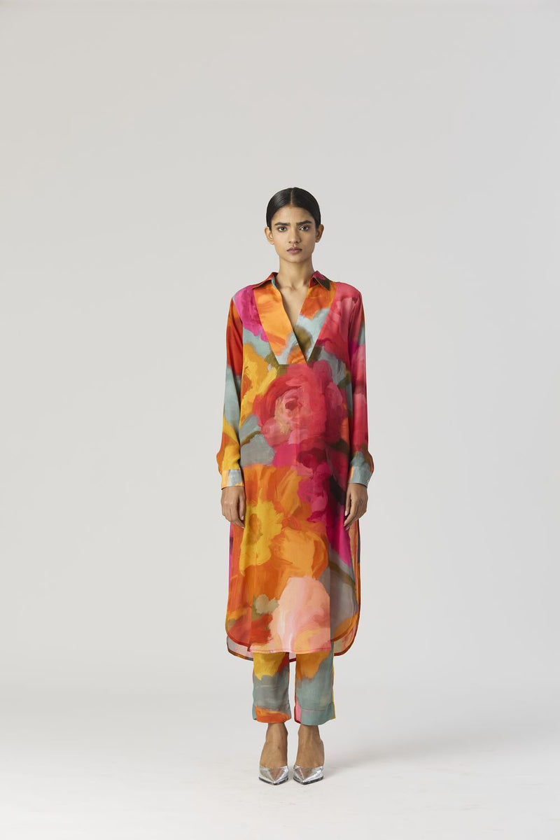 VERONICA LONG KURTA SET mul by Yam in multi color for women in Singapore