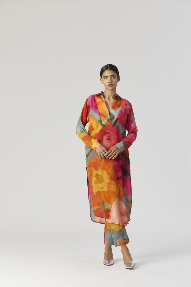 VERONICA LONG KURTA SET mul by Yam in multi color for women in Singapore