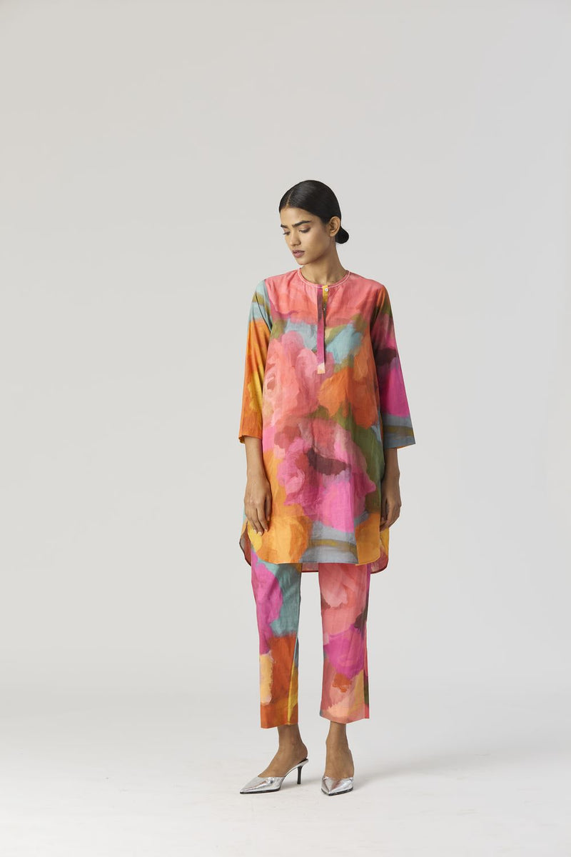 VERONICA SHORT KURTA SET cotton by Yam in multi color for women in Singapore