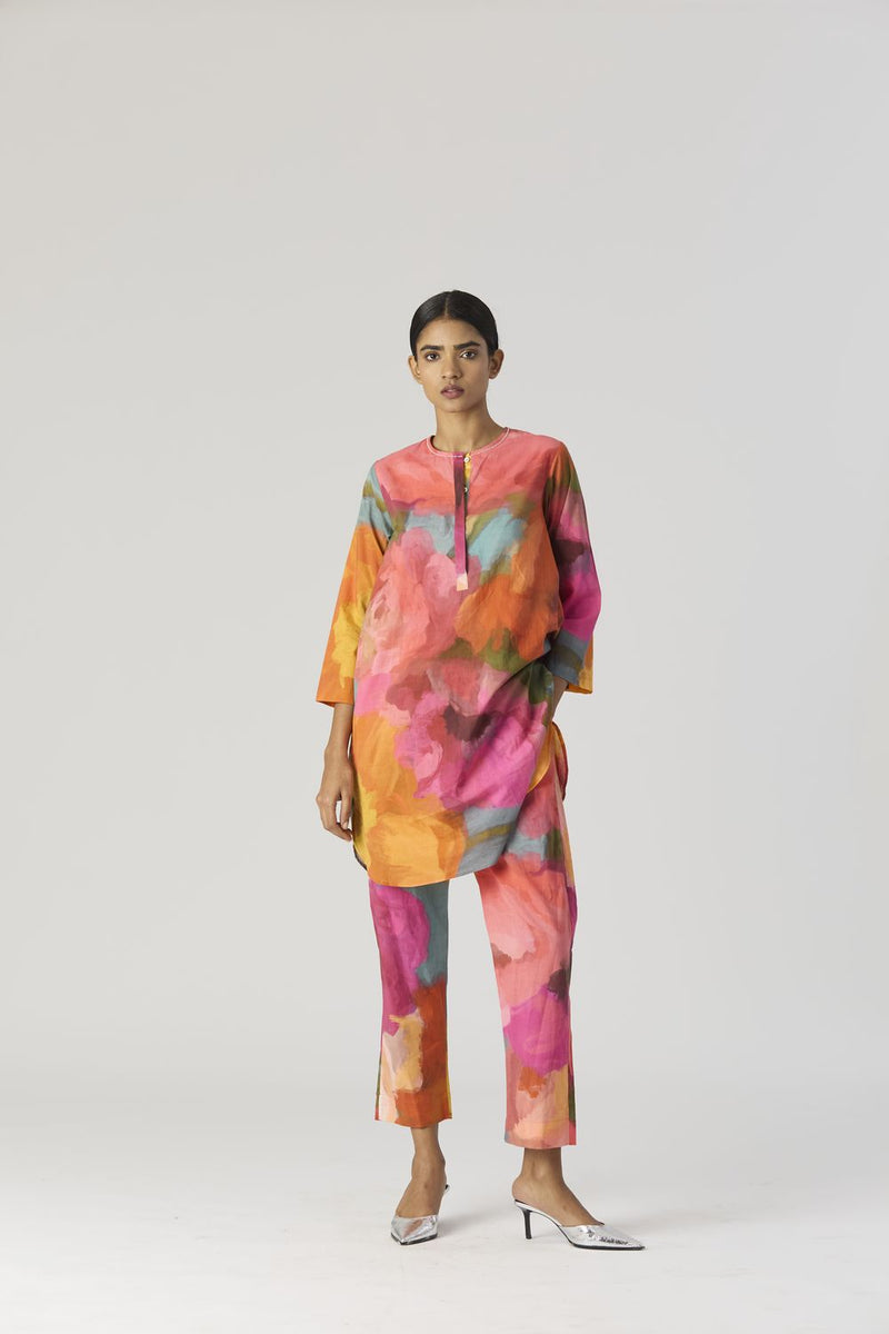 VERONICA SHORT KURTA SET cotton by Yam in multi color for women in Singapore