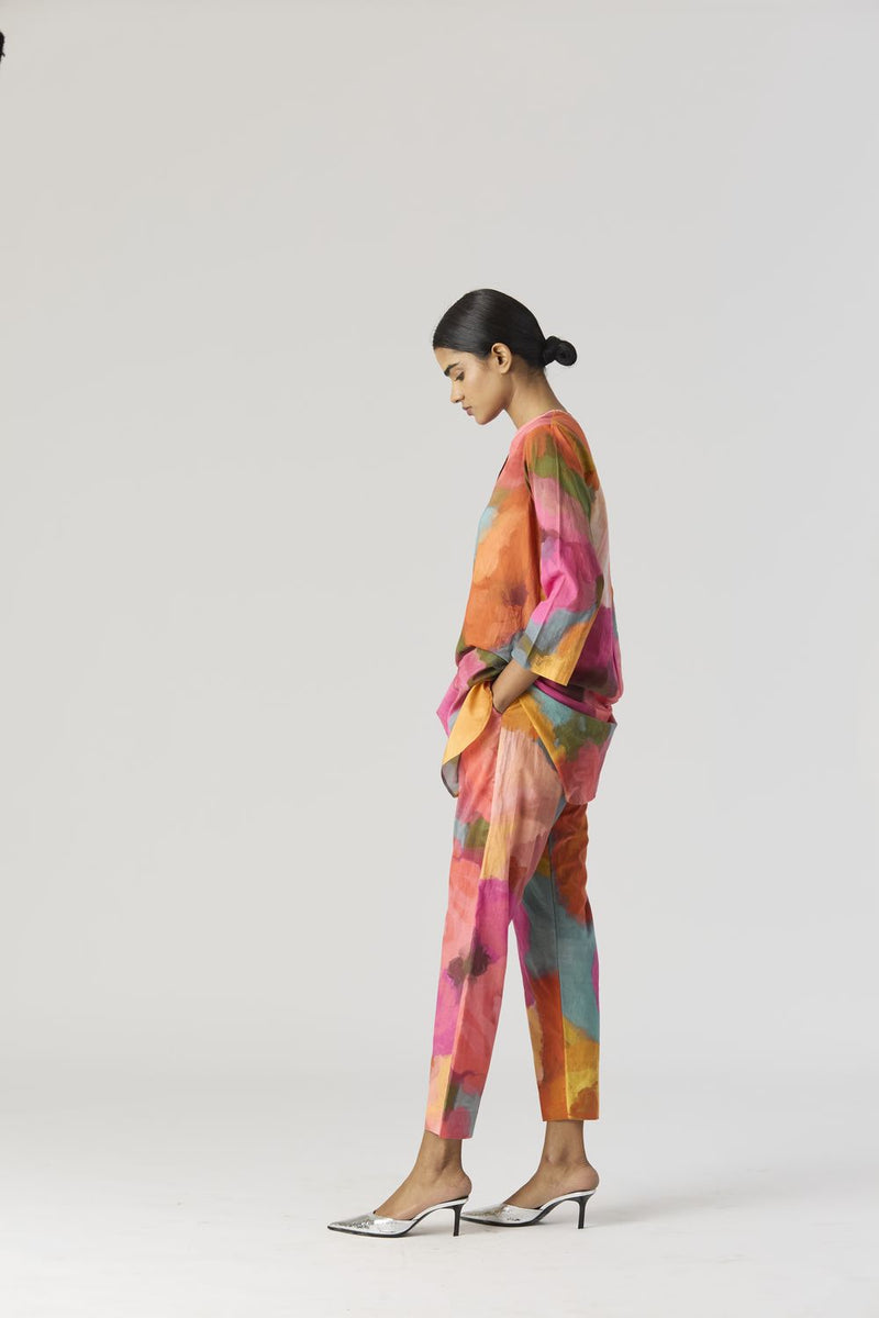 VERONICA SHORT KURTA SET cotton by Yam in multi color for women in Singapore