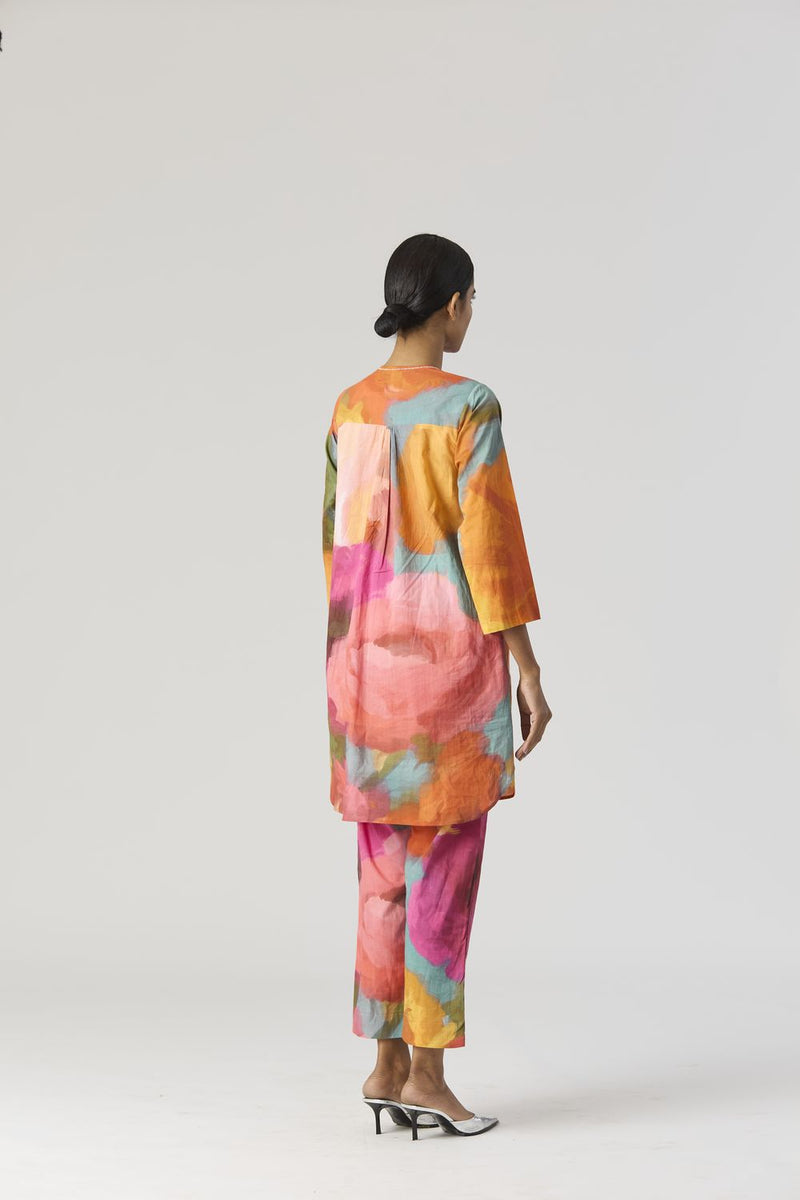 VERONICA SHORT KURTA SET cotton by Yam in multi color for women in Singapore