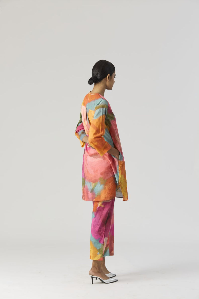 VERONICA SHORT KURTA SET cotton by Yam in multi color for women in Singapore