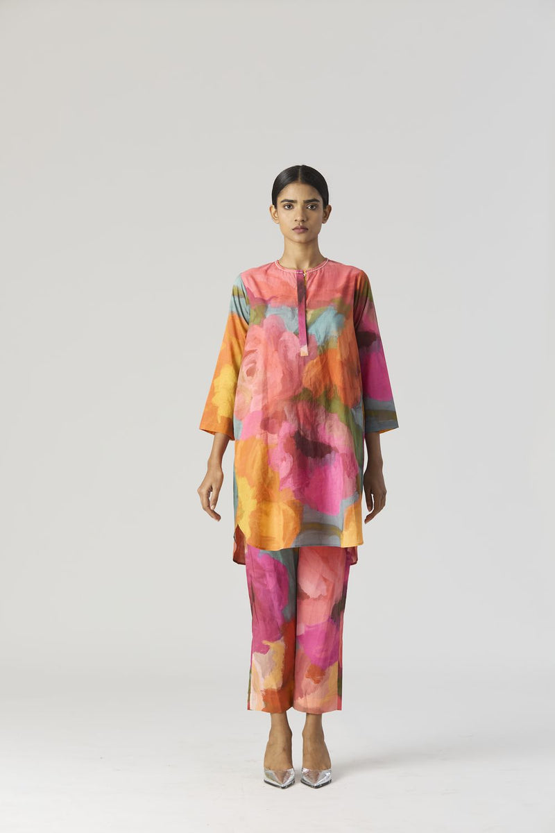 VERONICA SHORT KURTA SET cotton by Yam in multi color for women in Singapore