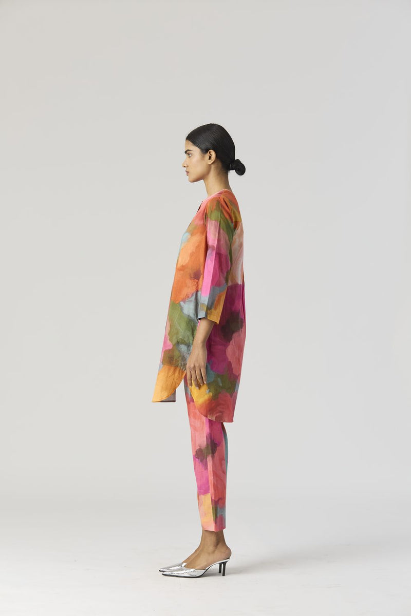 VERONICA SHORT KURTA SET cotton by Yam in multi color for women in Singapore