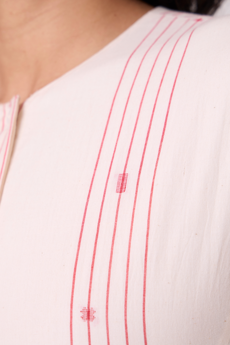 Vesna Red Stripe Maxi Dress cotton by The Summer House in white color for women in Singapore