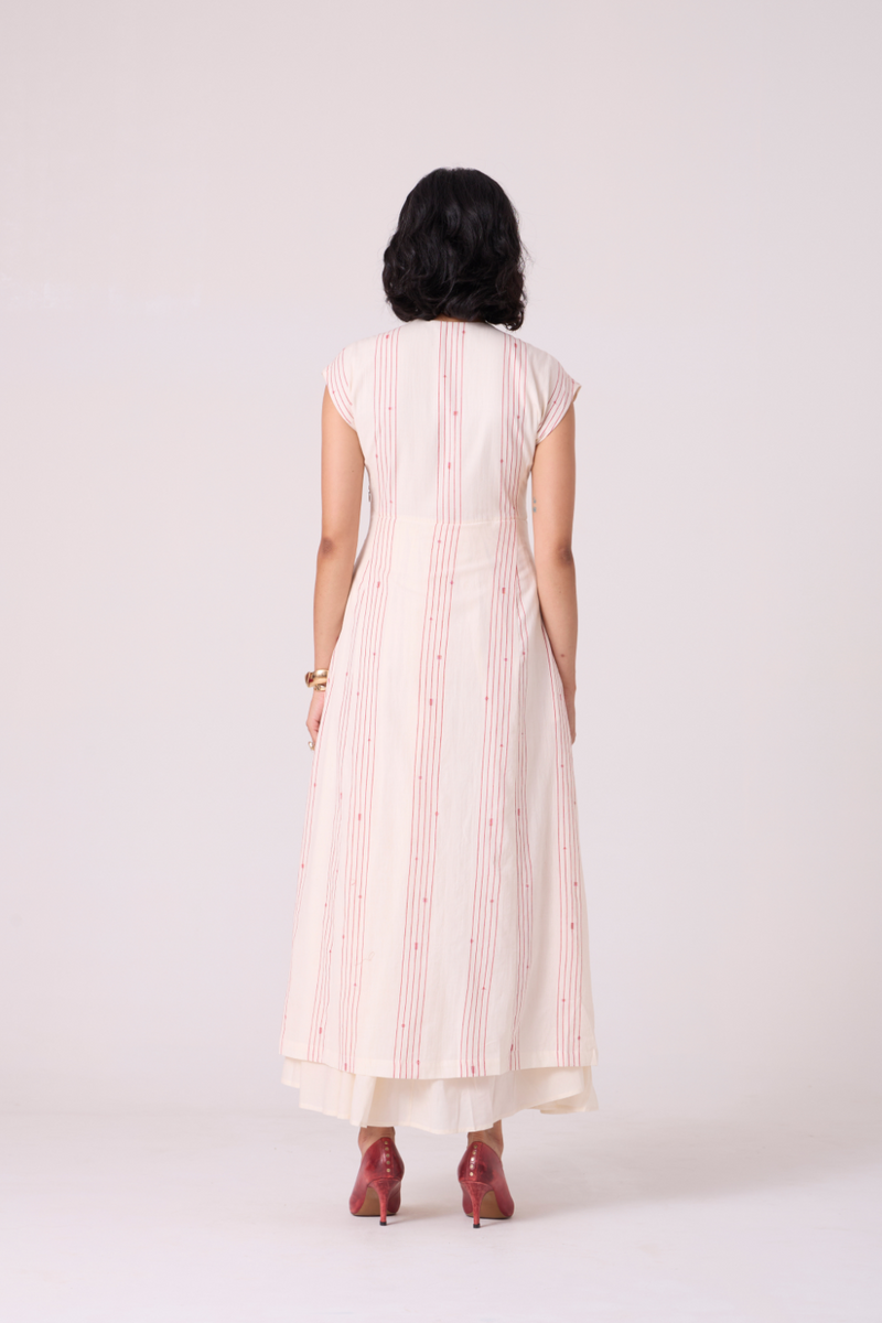 Vesna Red Stripe Maxi Dress cotton by The Summer House in white color for women in Singapore