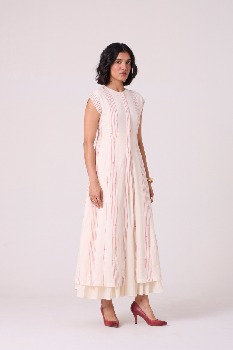 Vesna Red Stripe Maxi Dress cotton by The Summer House in white color for women in Singapore