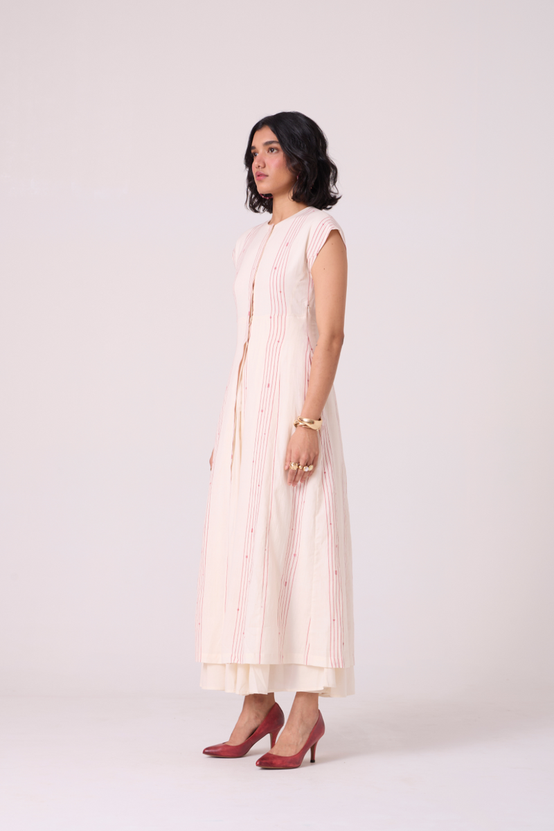Vesna Red Stripe Maxi Dress cotton by The Summer House in white color for women in Singapore