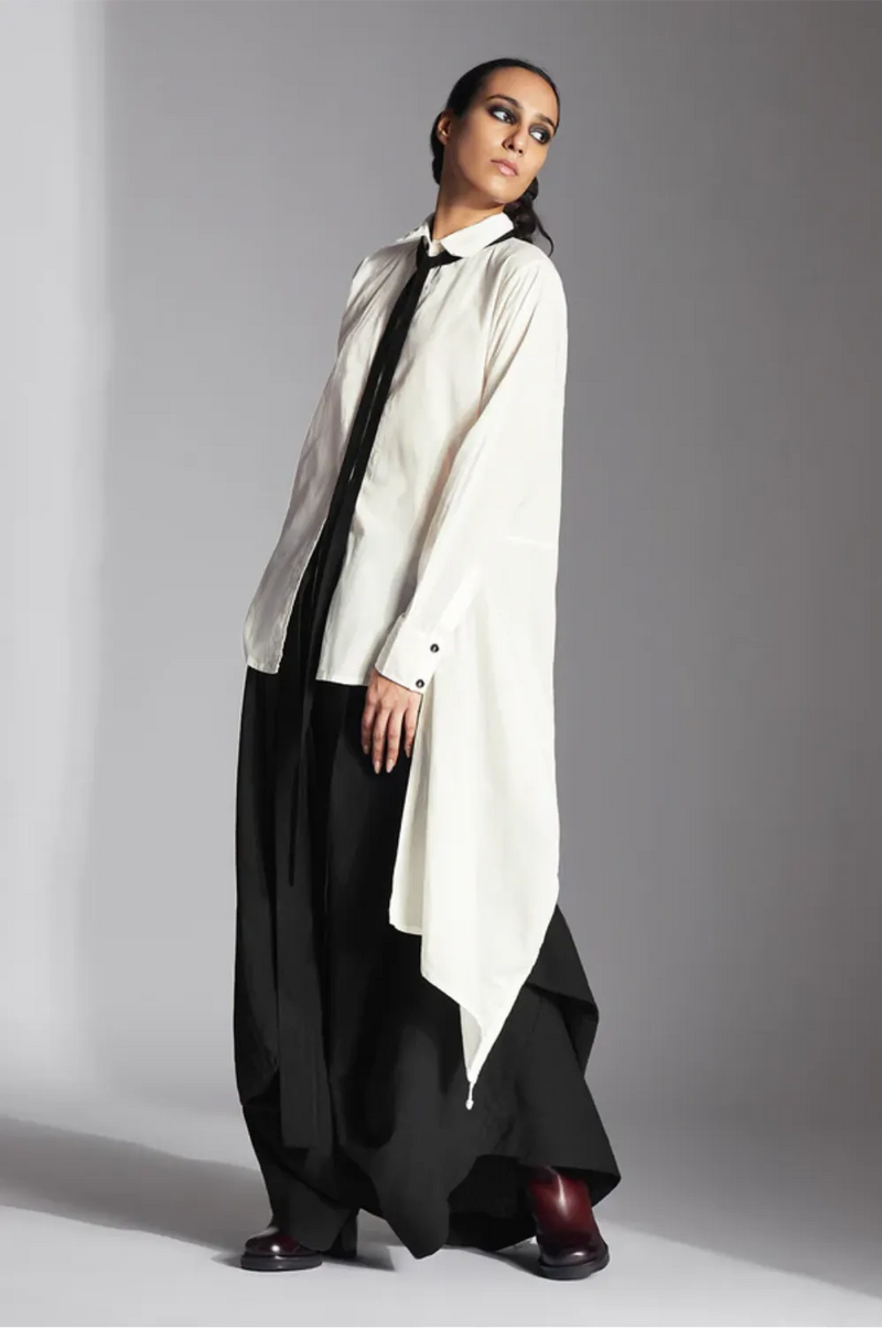 Vian Shirt-White cotton by Chola in white color for women in Singapore