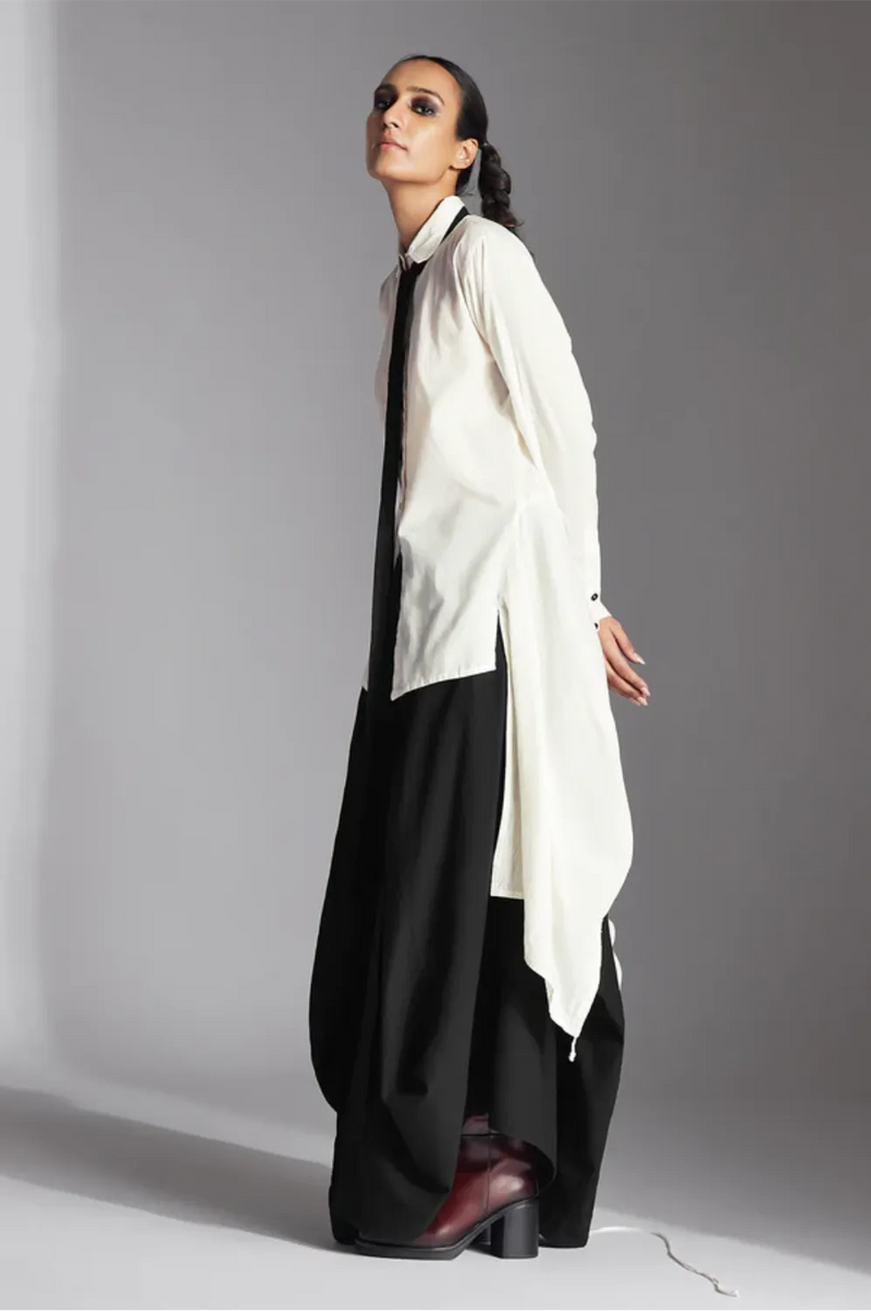 Vian Shirt-White cotton by Chola in white color for women in Singapore