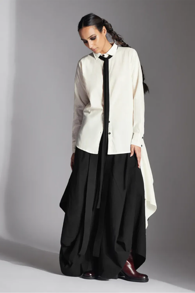 Vian Shirt-White cotton by Chola in white color for women in Singapore