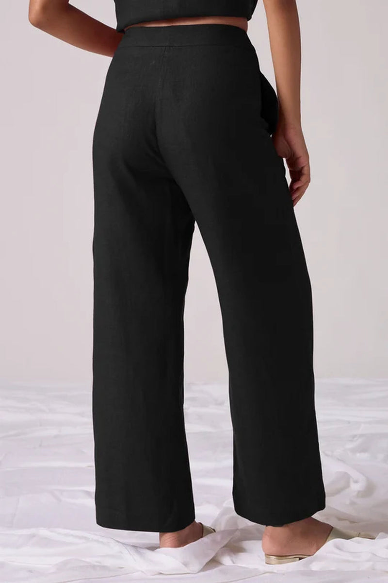 Viceroy Set-Noir linen cotton co-ord set by The Summer House in black for women in Singapore