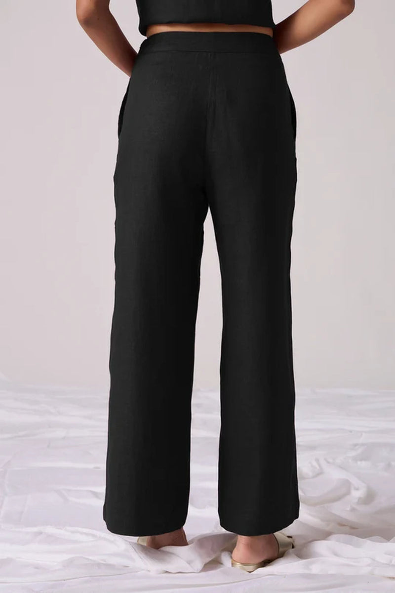 Viceroy Set-Noir linen cotton co-ord set by The Summer House in black for women in Singapore
