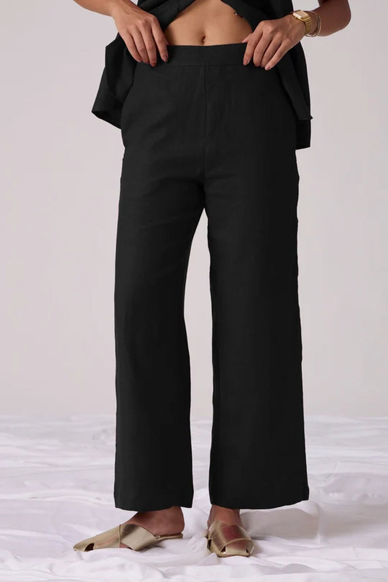 Viceroy Set-Noir linen cotton co-ord set by The Summer House in black for women in Singapore