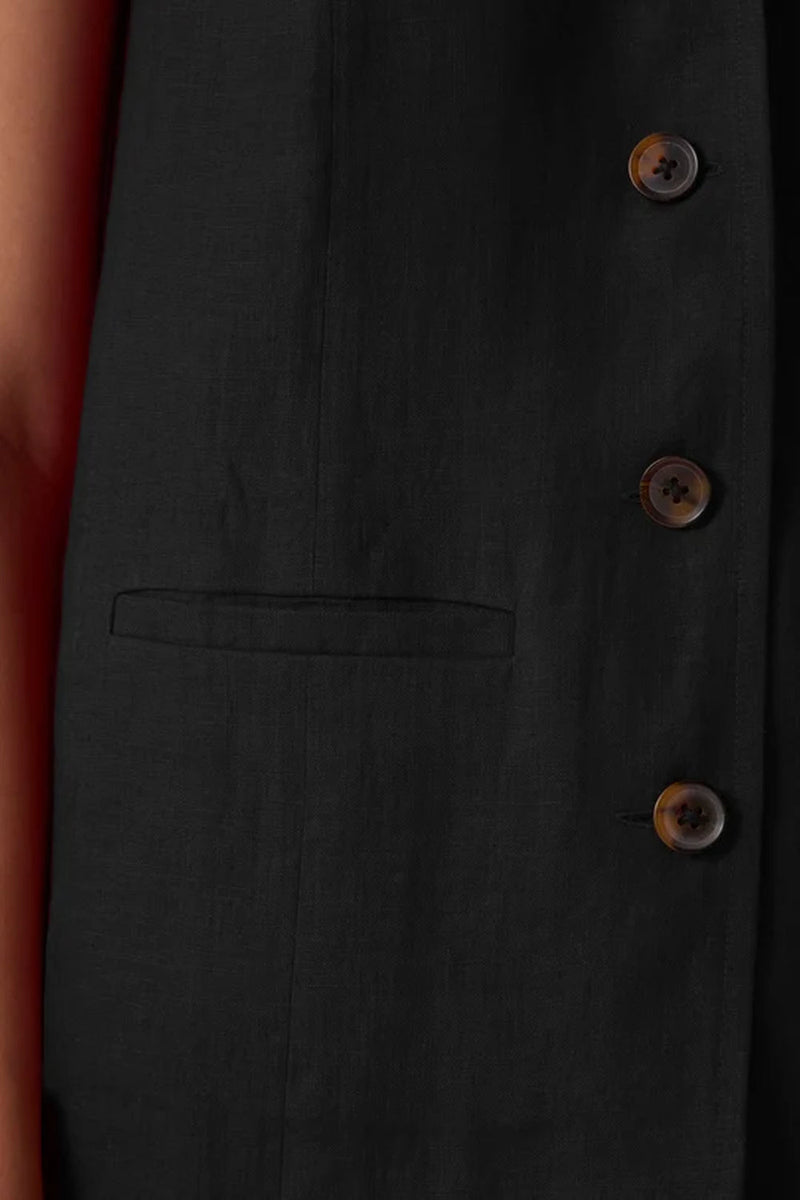Viceroy Set-Noir linen cotton co-ord set by The Summer House in black for women in Singapore