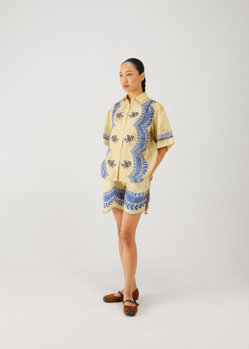 Victorian set-Bluebell linen by CORD for women in Singapore