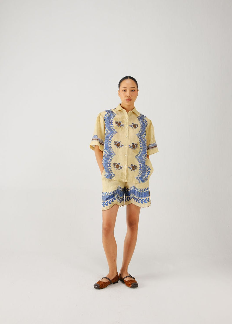 Victorian set-Bluebell linen by CORD for women in Singapore
