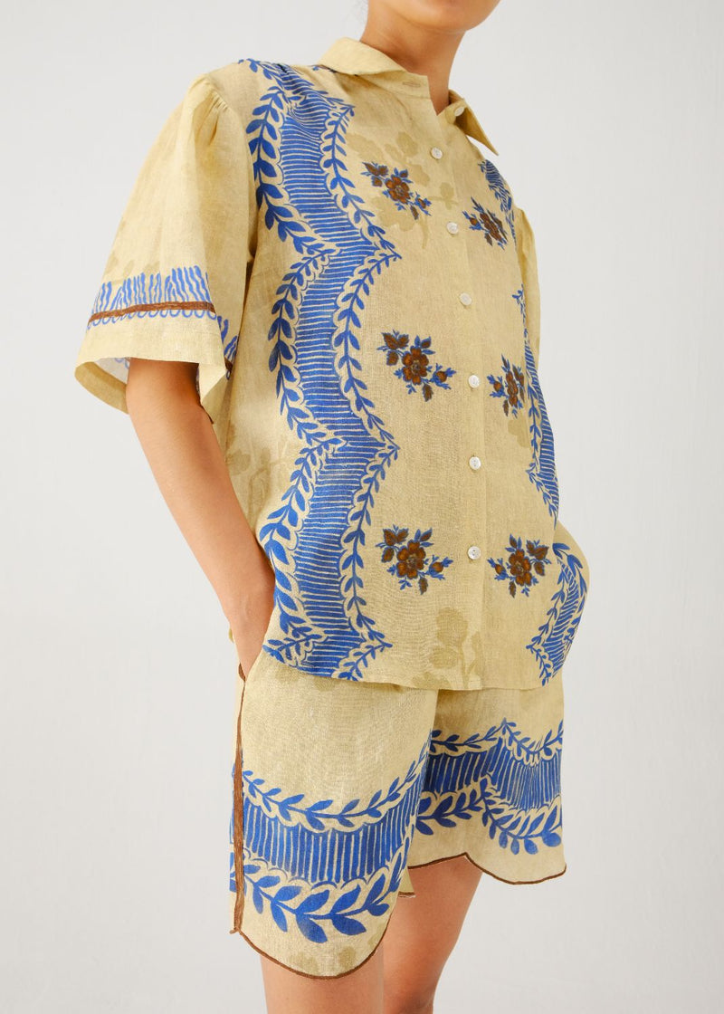 Victorian shirt-Bluebell linen by CORD for women in Singapore