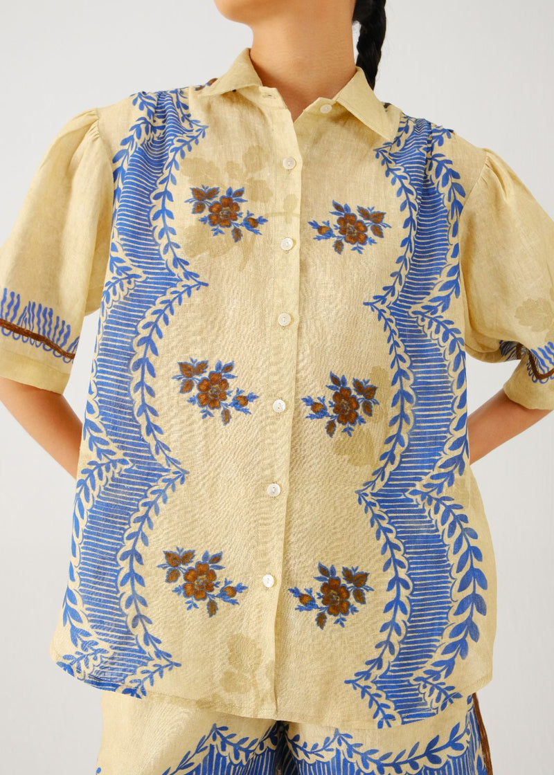 Victorian shirt-Bluebell linen by CORD for women in Singapore
