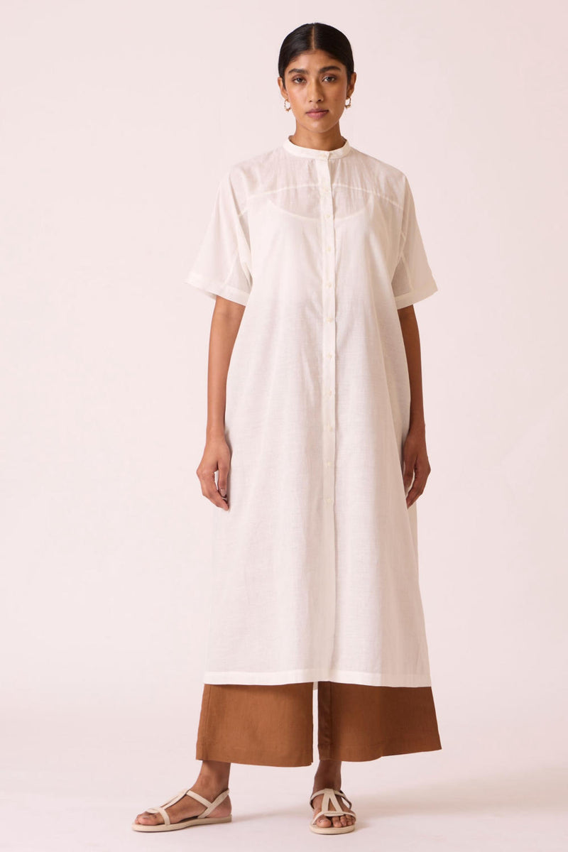 Viktor Off white Cotton Tunic cotton by The Summer House in white color for women in Singapore