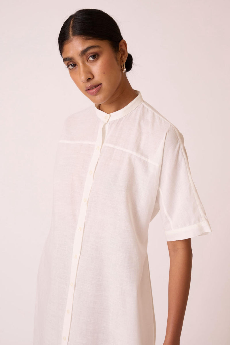 Viktor Off white Cotton Tunic cotton by The Summer House in white color for women in Singapore